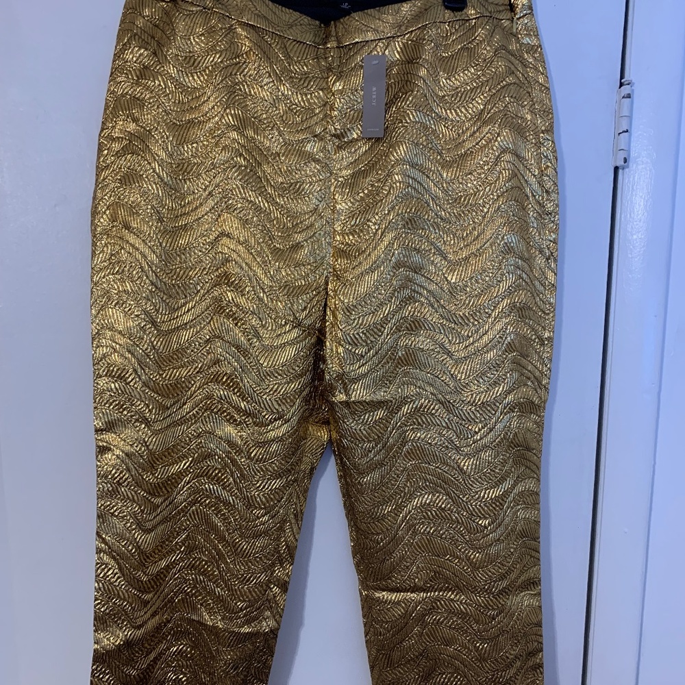 JCrew collection gold leaf pants